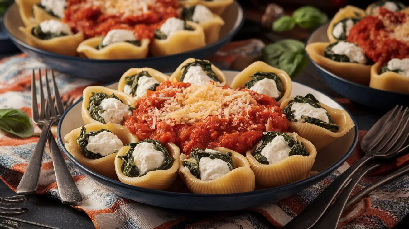 Ricotta Stuffed Shells with Spinach
